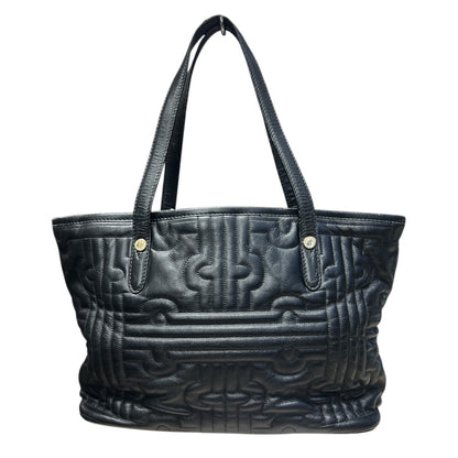 MARC JACOBS Leather Quilted Tote Bag Black Gold Hardware BV63