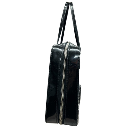 CHRISTIAN DIOR Trotter Boston Bag Black/White Silver Hardware Ch2103