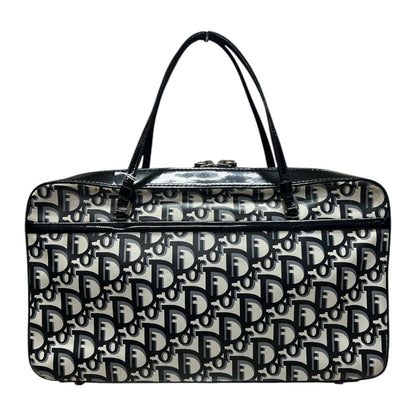 CHRISTIAN DIOR Trotter Boston Bag Black/White Silver Hardware Ch2103