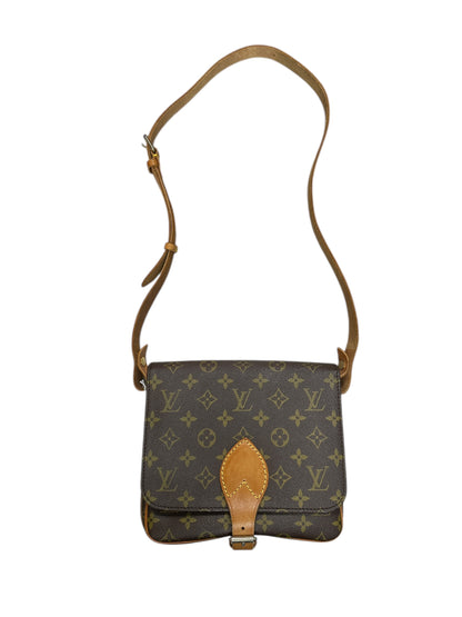 LOUIS VUITTON Monogram Cartouchiere Crossbody Bag Brown Gold Hardware LO2219
