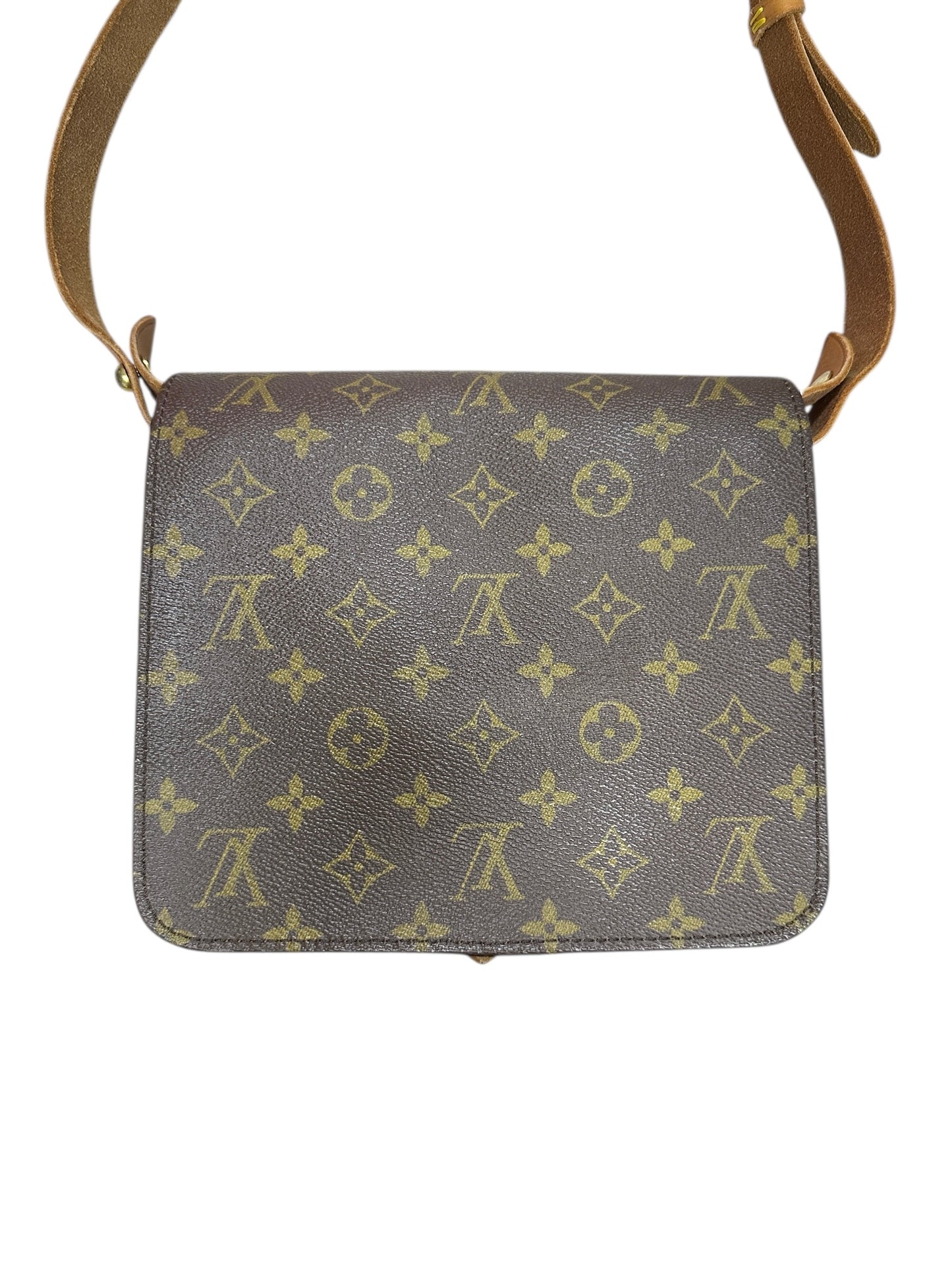 LOUIS VUITTON Monogram Cartouchiere Crossbody Bag Brown Gold Hardware LO2219