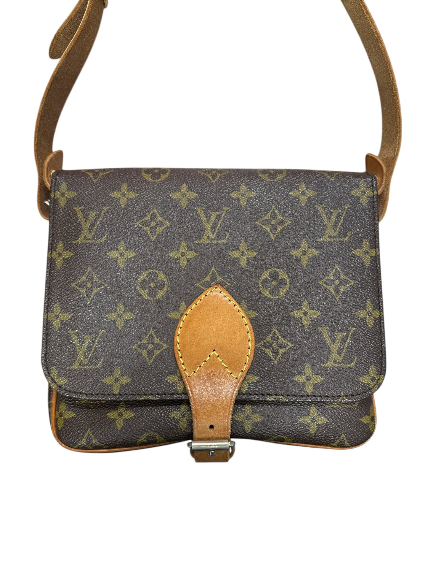 LOUIS VUITTON Monogram Cartouchiere Crossbody Bag Brown Gold Hardware LO2219
