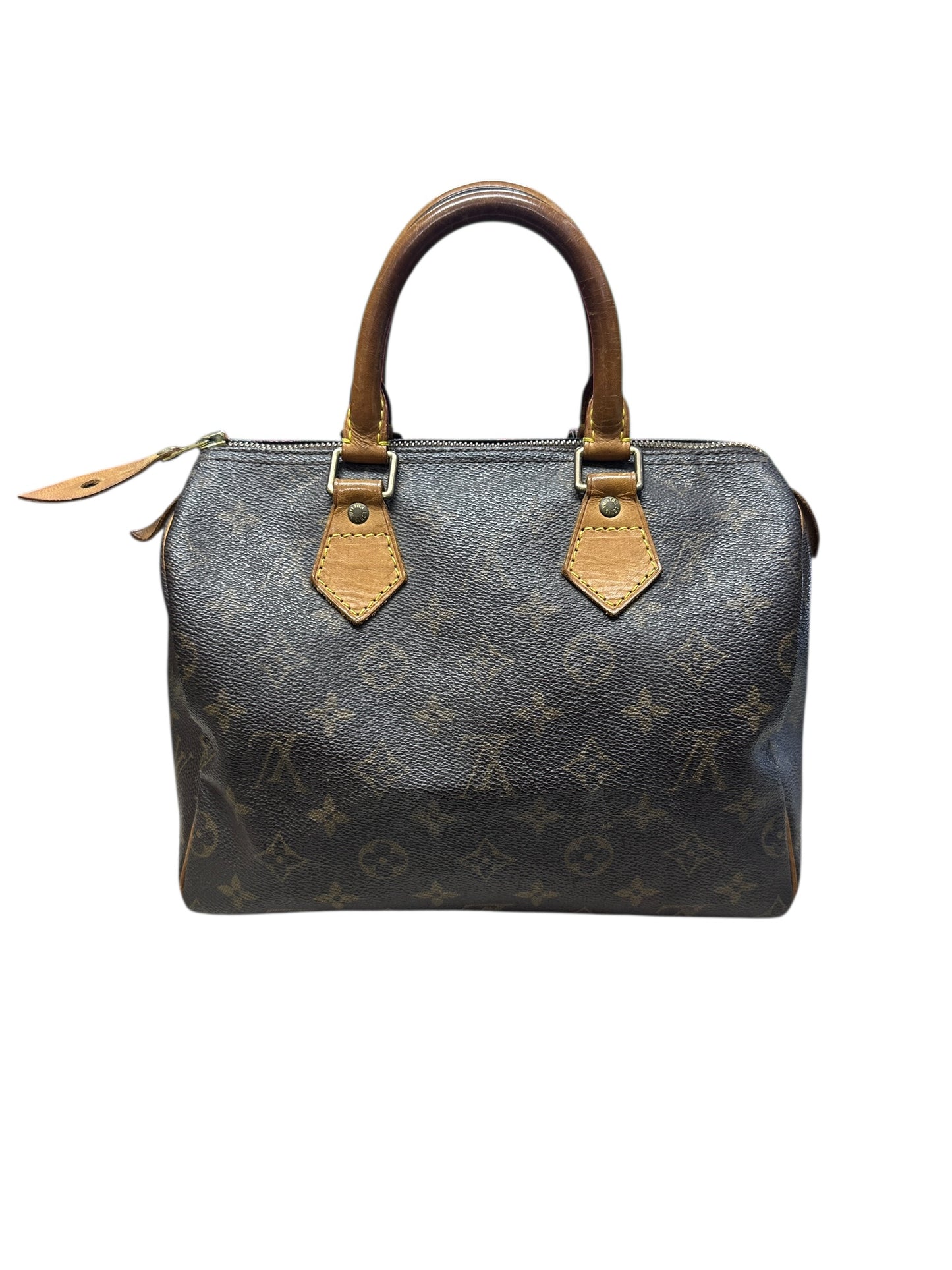 LOUIS VUITTON Monogram Speedy 25 Handbag Brown Gold Hardware LO2222