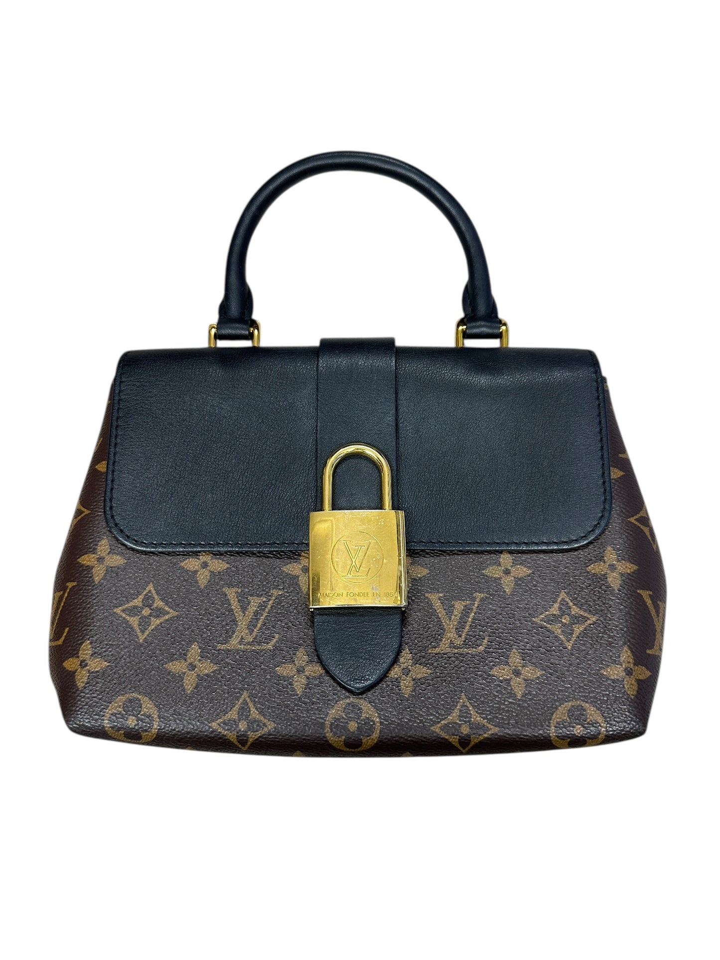 LOUIS VUITTON Monogram Locky BB Handbag Brown/Black Gold Hardware LO2218