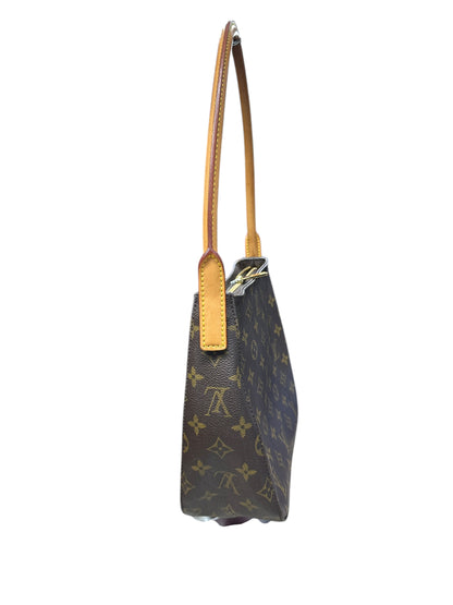 LOUIS VUITTON Monogram Looping MM Shoulder Bag Brown Gold Hardware LO2223