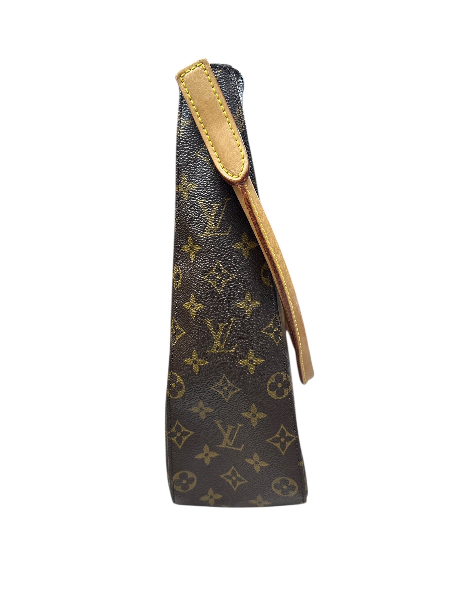 LOUIS VUITTON Monogram Looping GM Shoulder Bag Brown Gold Hardware LO2230