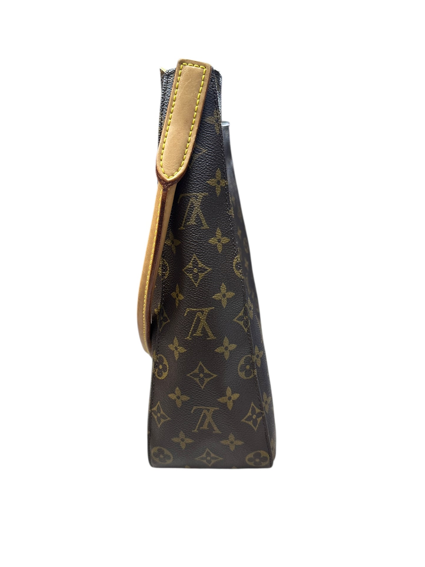 LOUIS VUITTON Monogram Looping GM Shoulder Bag Brown Gold Hardware LO2230