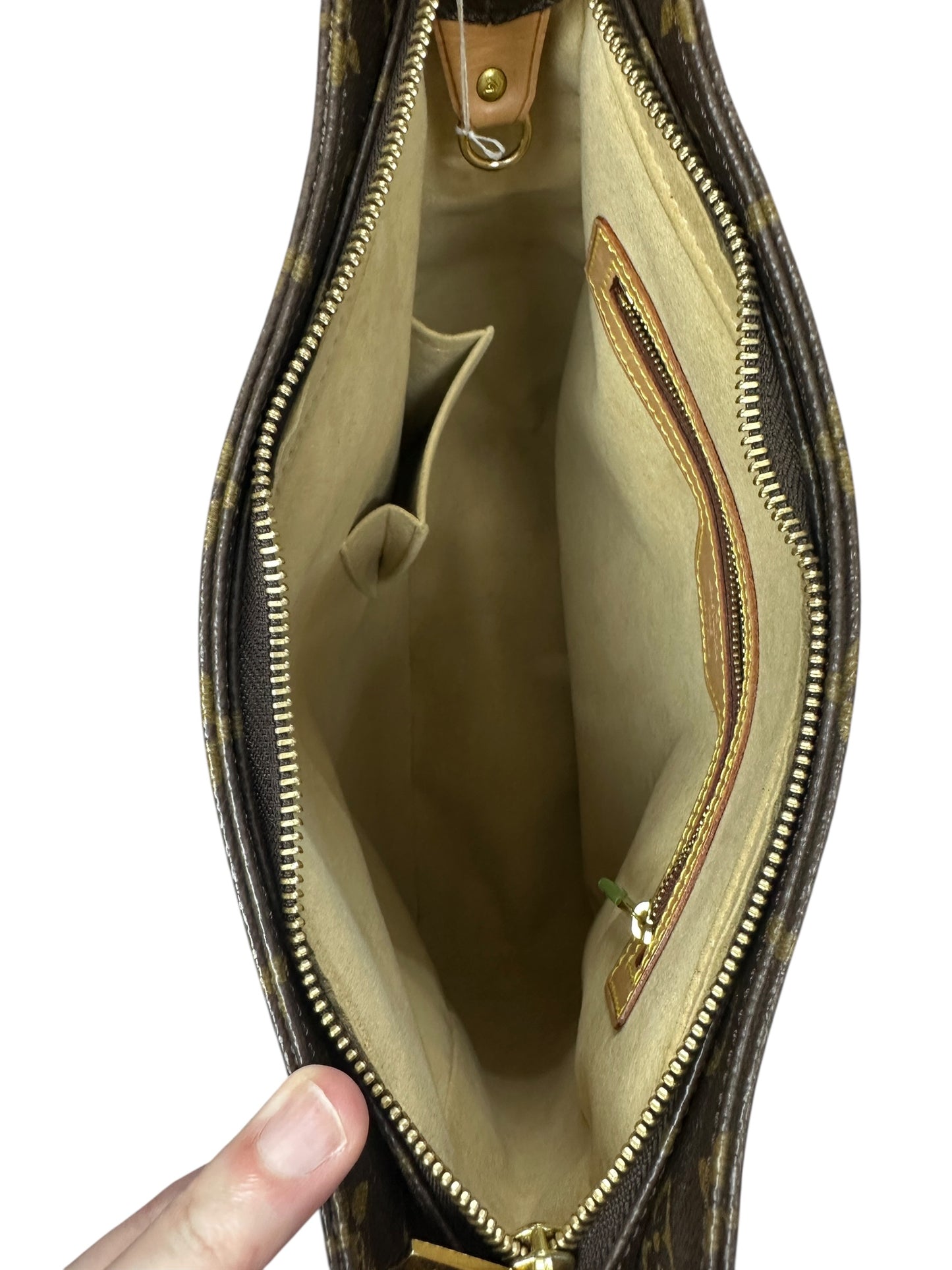 LOUIS VUITTON Monogram Looping GM Shoulder Bag Brown Gold Hardware LO2230
