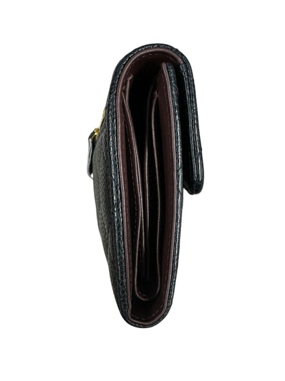 CHANEL Caviar Quilted Compact Wallet Black Gold Hardware CH2125