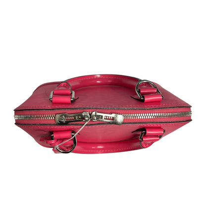 LOUIS VUITTON Epi Leather Alma BB Handbag Hot Pink Silver Hardware LO2259