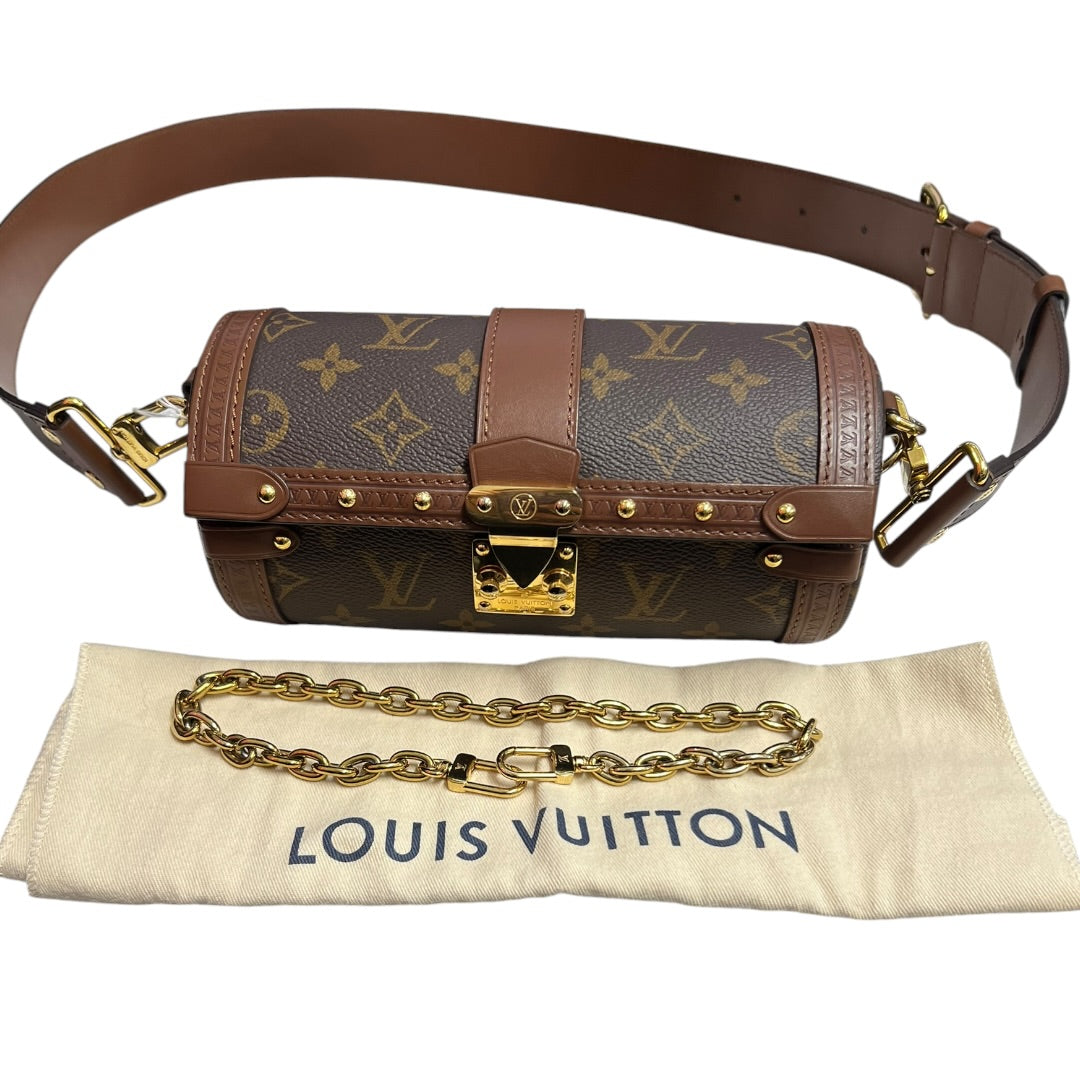 LOUIS VUITTON Monogram Papillon Trunk Crossbody Bag Brown Gold Hardware LO2289