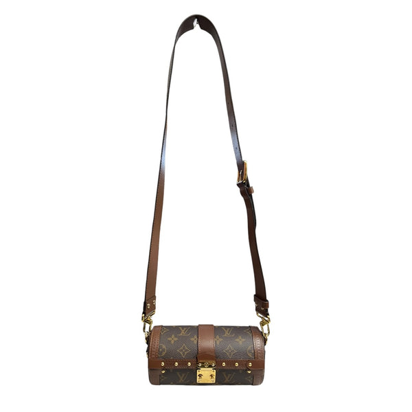 LOUIS VUITTON Monogram Papillon Trunk Crossbody Bag Brown Gold Hardware LO2289