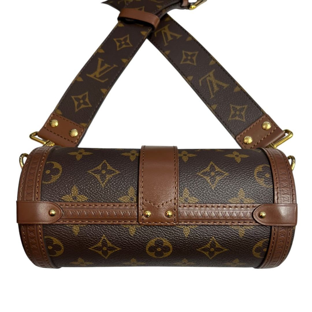 LOUIS VUITTON Monogram Papillon Trunk Crossbody Bag Brown Gold Hardware LO2289