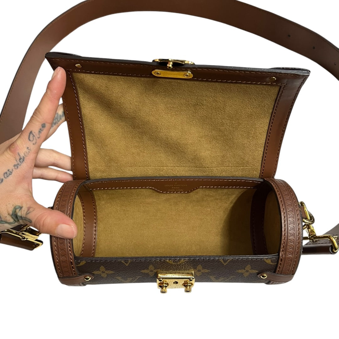 LOUIS VUITTON Monogram Papillon Trunk Crossbody Bag Brown Gold Hardware LO2289