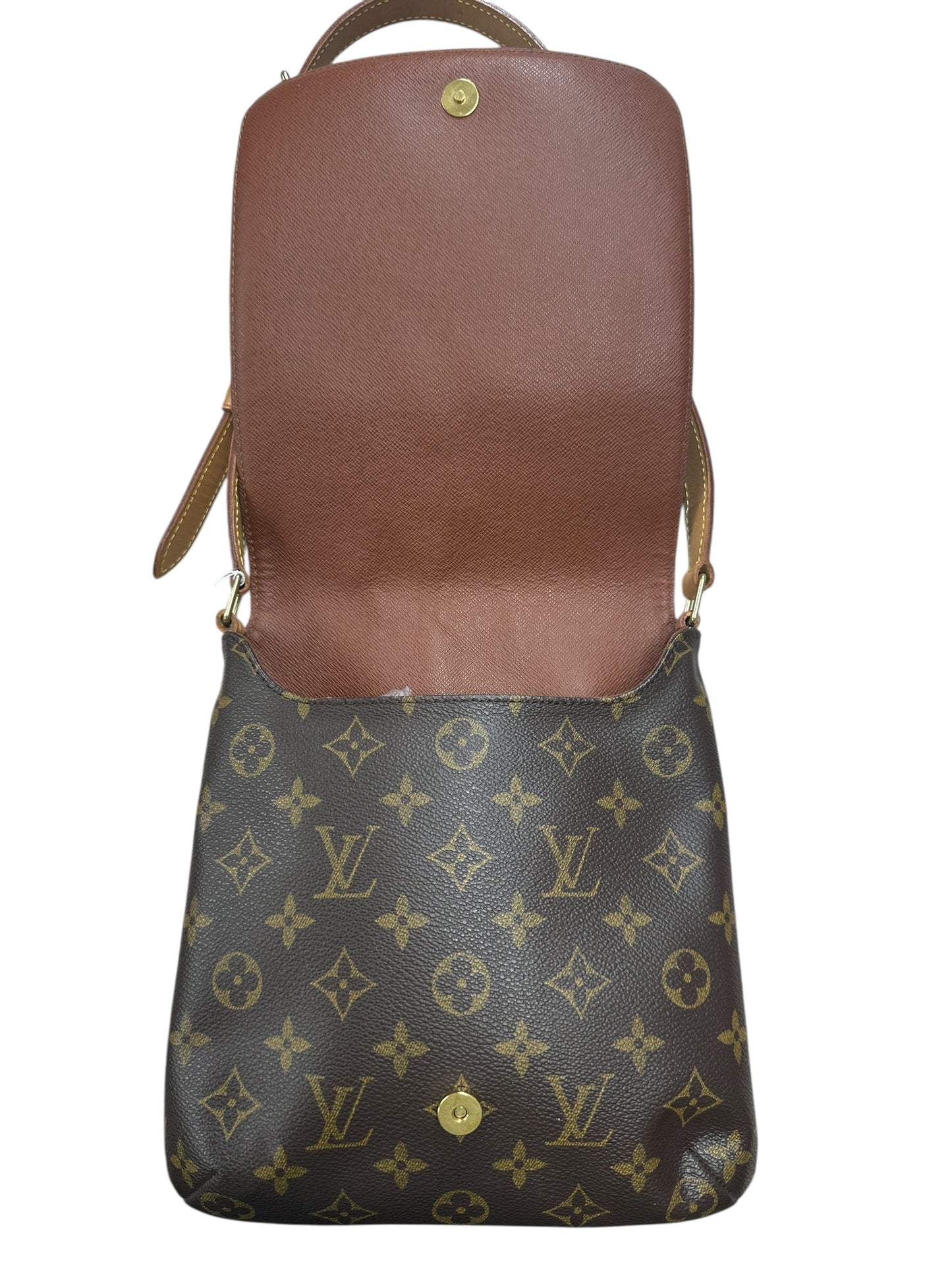 LOUIS VUITTON Monogram Musette Salsa Shoulder Bag Brown Gold Hardware LO2255