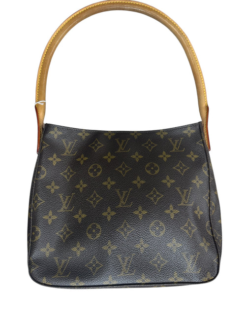 LOUIS VUITTON Monogram Looping GM Shoulder Bag Brown Gold Hardware LO2298