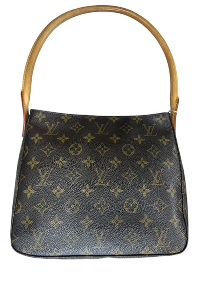 LOUIS VUITTON Monogram Looping GM Shoulder Bag Brown Gold Hardware LO2298