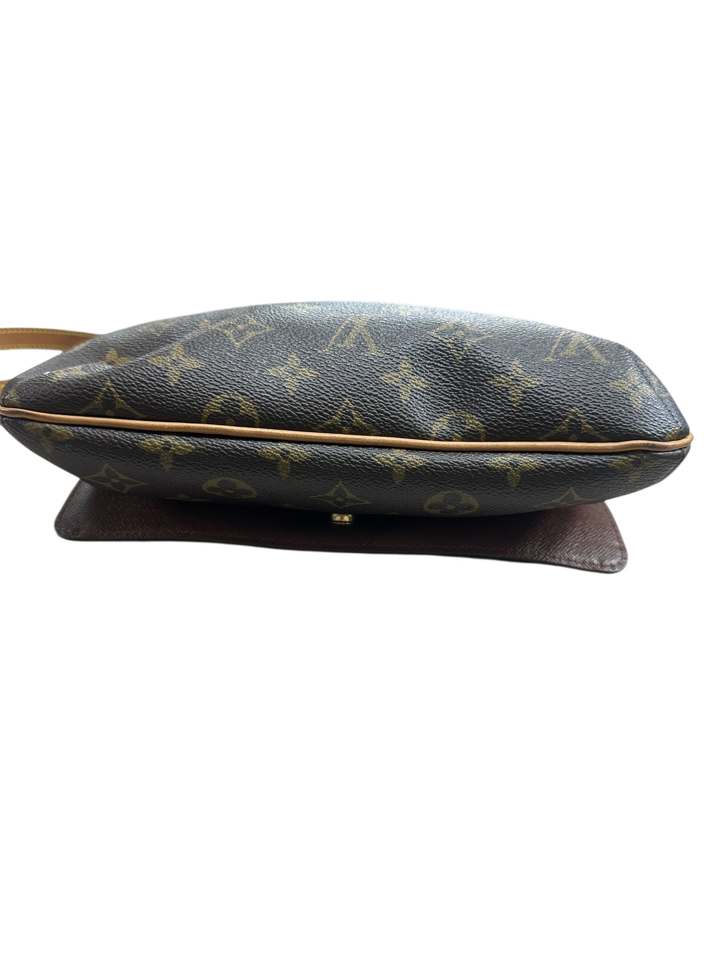 LOUIS VUITTON Monogram Musette Tango Shoulder Bag Brown Gold Hardware LO2262
