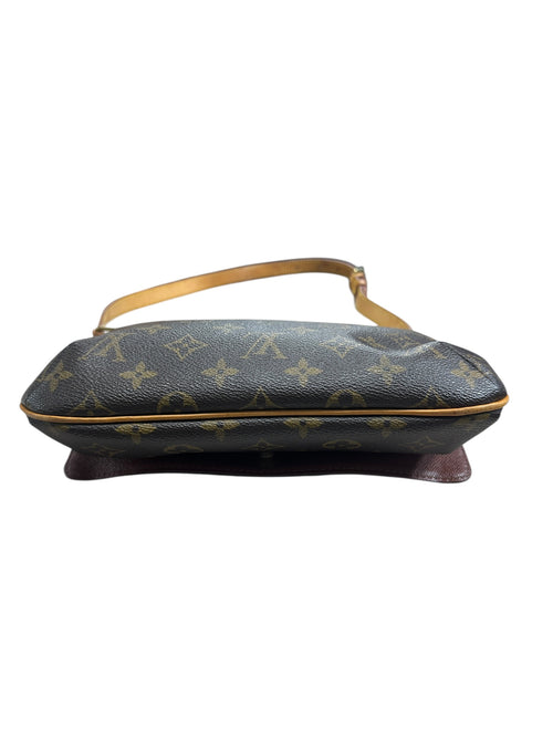 LOUIS VUITTON Monogram Musette Tango Shoulder Bag Brown Gold Hardware LO2280