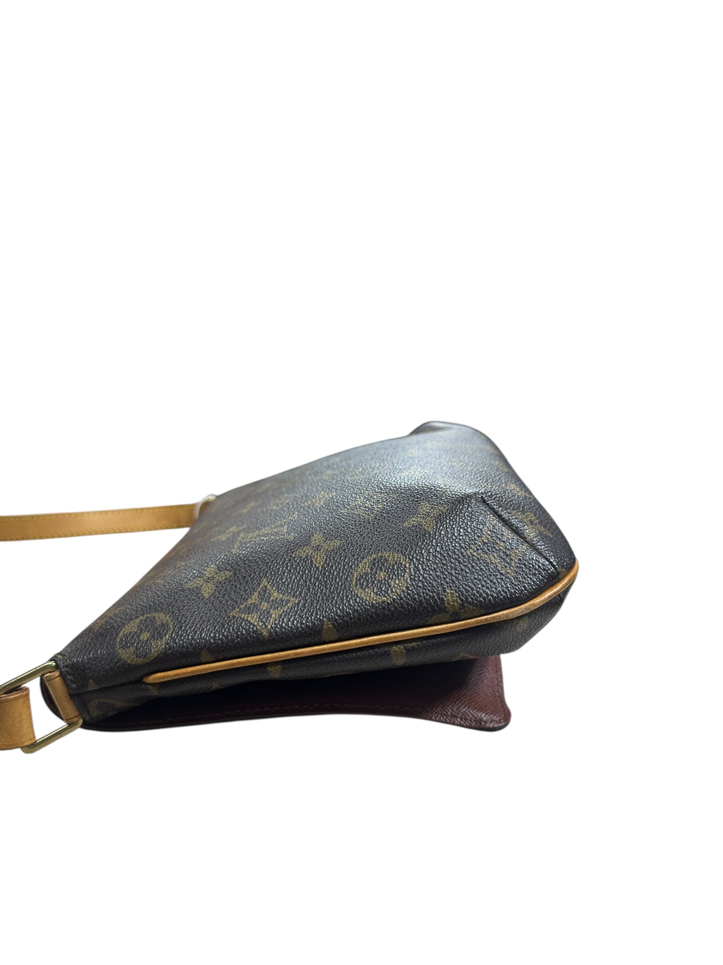 LOUIS VUITTON Monogram Musette Tango Shoulder Bag Brown Gold Hardware LO2280