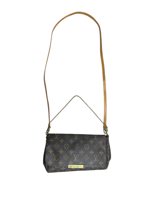 LOUIS VUITTON Monogram Favorite MM Crossbody Bag Brown Gold Hardware LO2244
