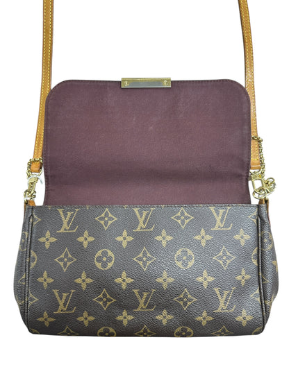 LOUIS VUITTON Monogram Favorite MM Crossbody Bag Brown Gold Hardware LO2244