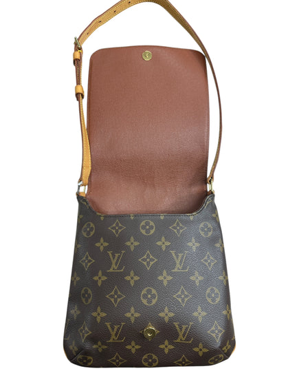 LOUIS VUITTON Monogram Musette Salsa Shoulder Bag Brown Gold Hardware LO2251