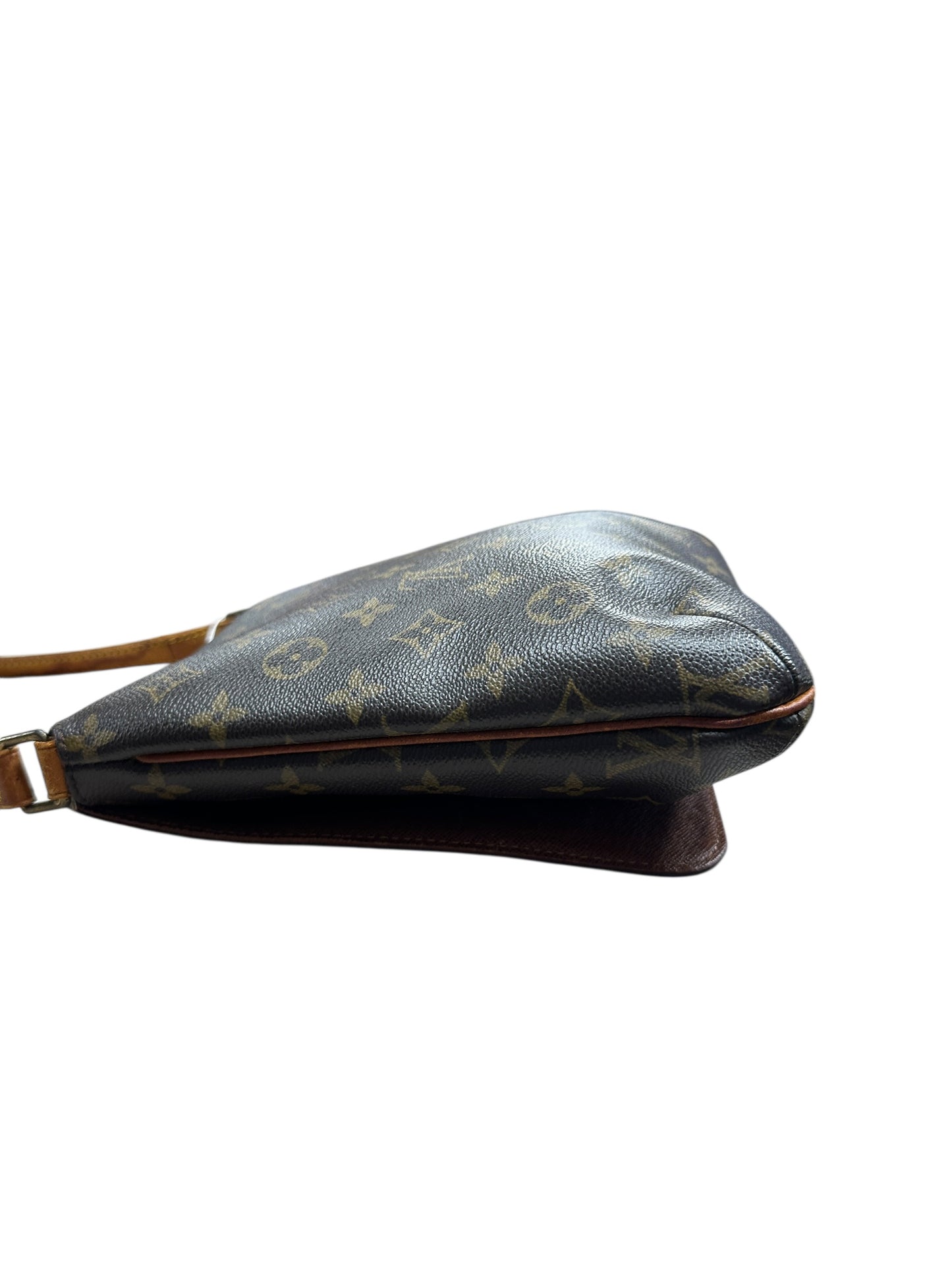 LOUIS VUITTON Monogram Musette Tango Shoulder Bag Brown Gold Hardware LO2257