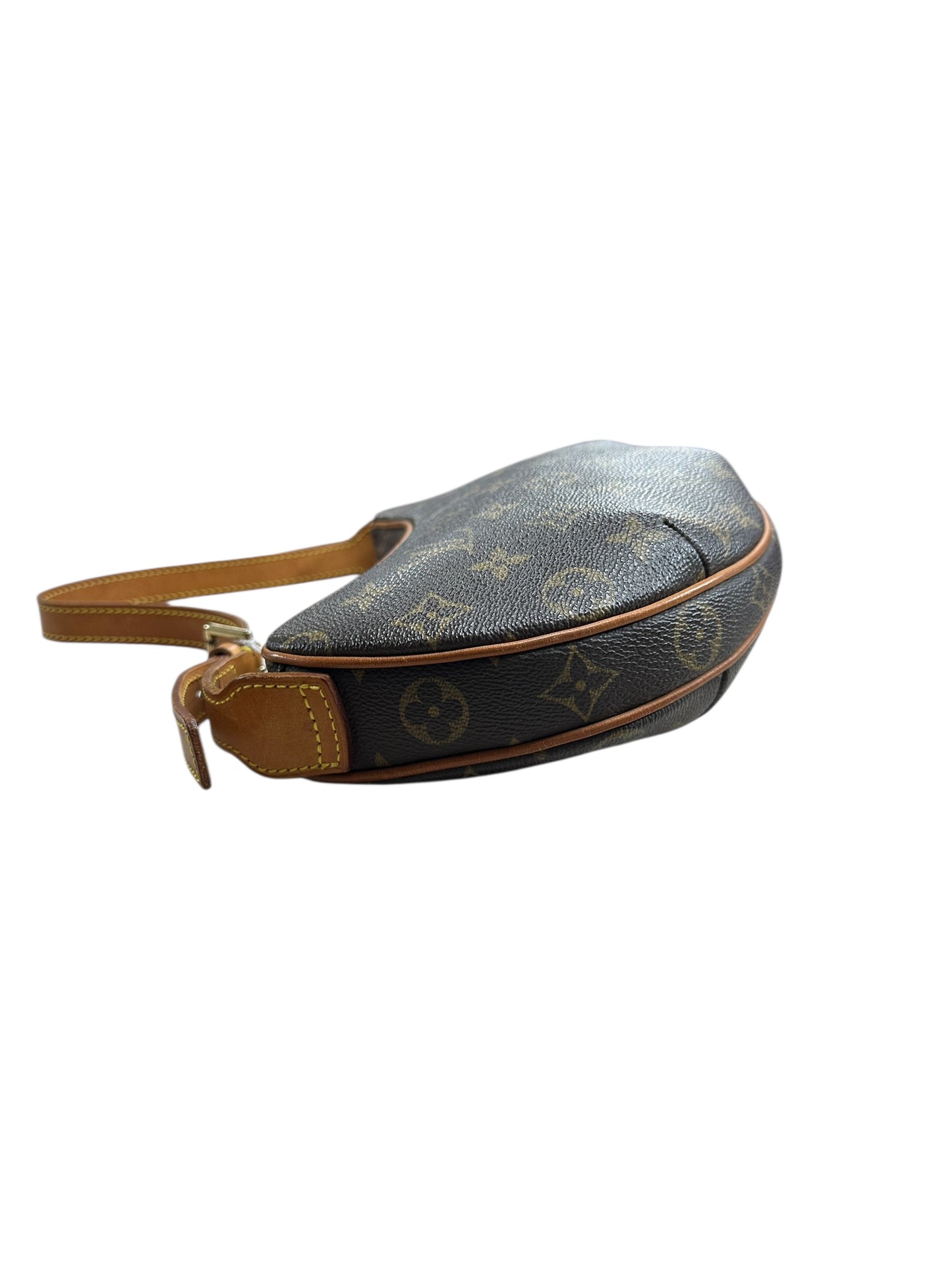 LOUIS VUITTON Monogram Croissant PM Shoulder Bag Brown Gold Hardware LO2261