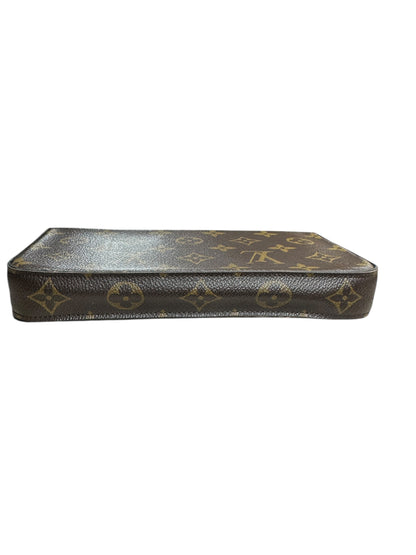 LOUIS VUITTON Monogram Zippy Wallet Brown Gold Hardware LO2268