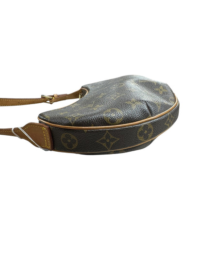 LOUIS VUITTON Monogram Croissant PM Shoulder Bag Brown Gold Hardware LO2277