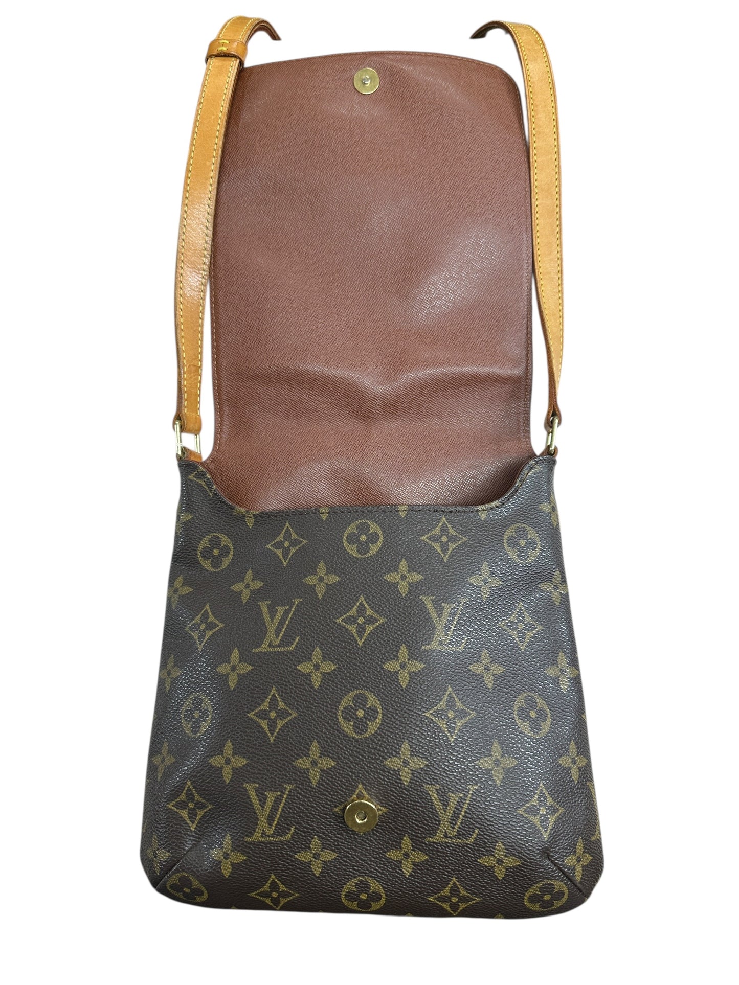 LOUIS VUITTON Monogram Musette Salsa Crossbody Bag Brown Gold Hardware LO2282
