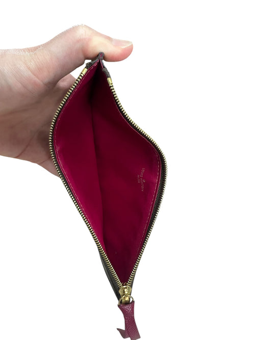 LOUIS VUITTON Monogram Felicie Pochette Crossbody Bag Brown Gold Hardware LO2284