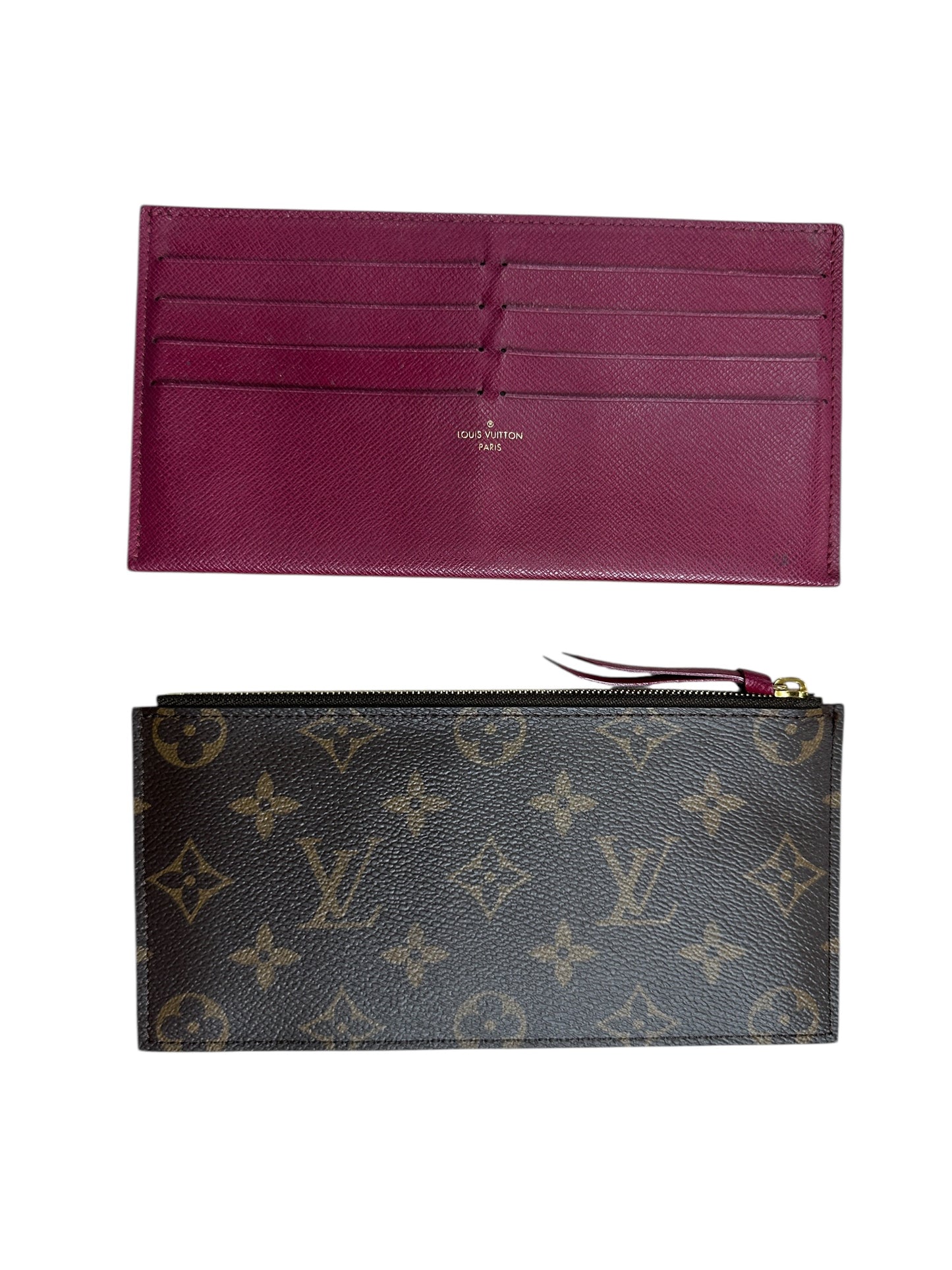 LOUIS VUITTON Monogram Felicie Pochette Crossbody Bag Brown/Fuchsia Gold Hardware LO2296