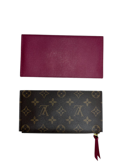 LOUIS VUITTON Monogram Felicie Pochette Crossbody Bag Brown/Fuchsia Gold Hardware LO2296