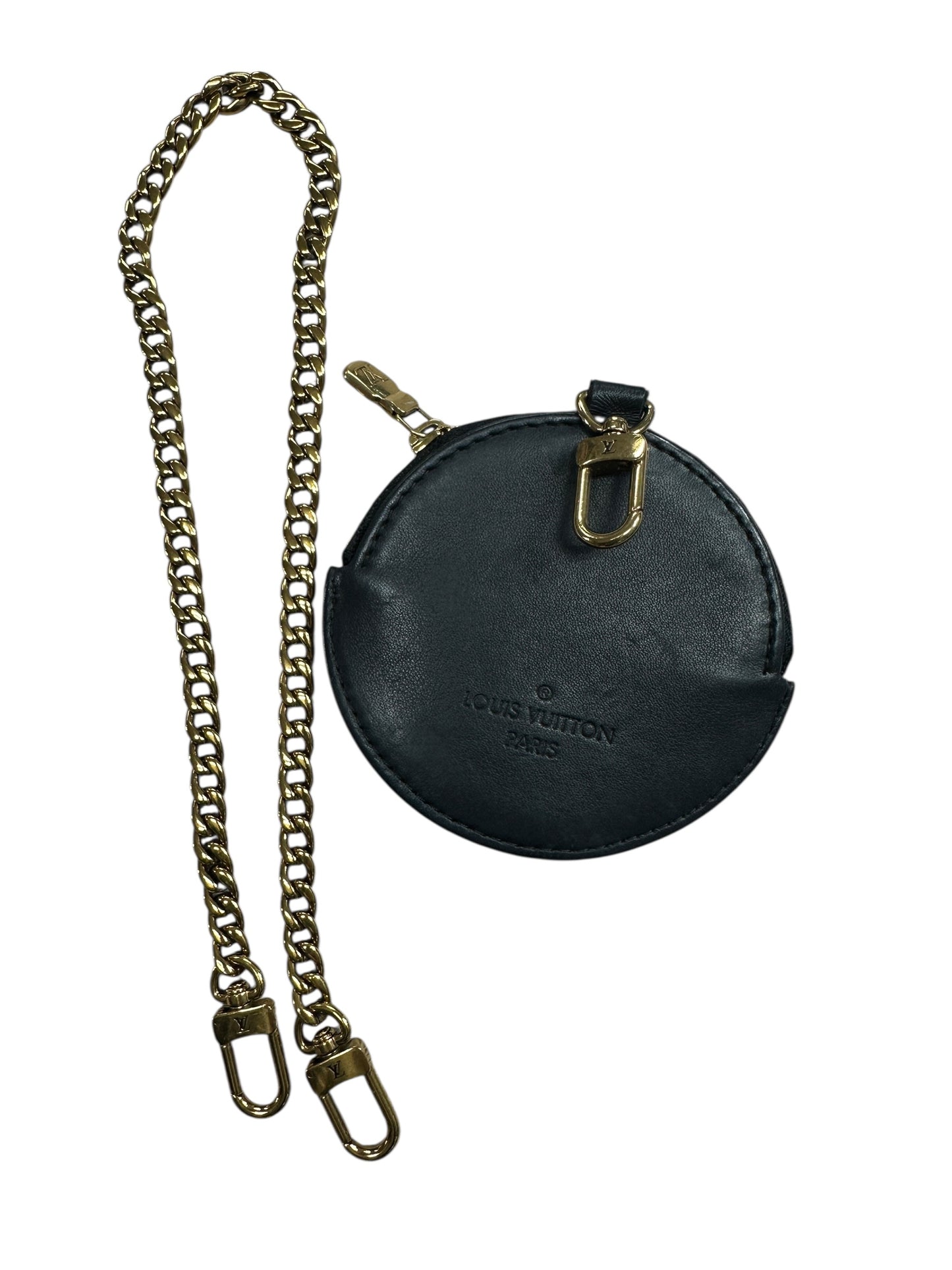 LOUIS VUITTON Quilted Leather New Wave Crossbody Bag Black Gold Hardware LO2293