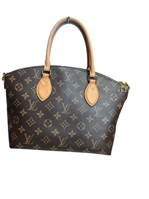 LOUIS VUITTON Monogram Lockit PM Handbag Brown Gold Hardware LO2274