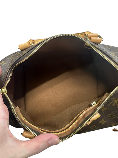 LOUIS VUITTON Monogram Speedy Bandouliere 30 Handbag Brown Gold Hardware LO2256