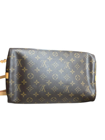 LOUIS VUITTON Monogram Speedy Bandouliere 30 Handbag Brown Gold Hardware LO2256