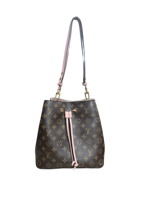 LOUIS VUITTON Monogram NeoNoe BB Shoulder Bag Brown/Pink Gold Hardware LO2252