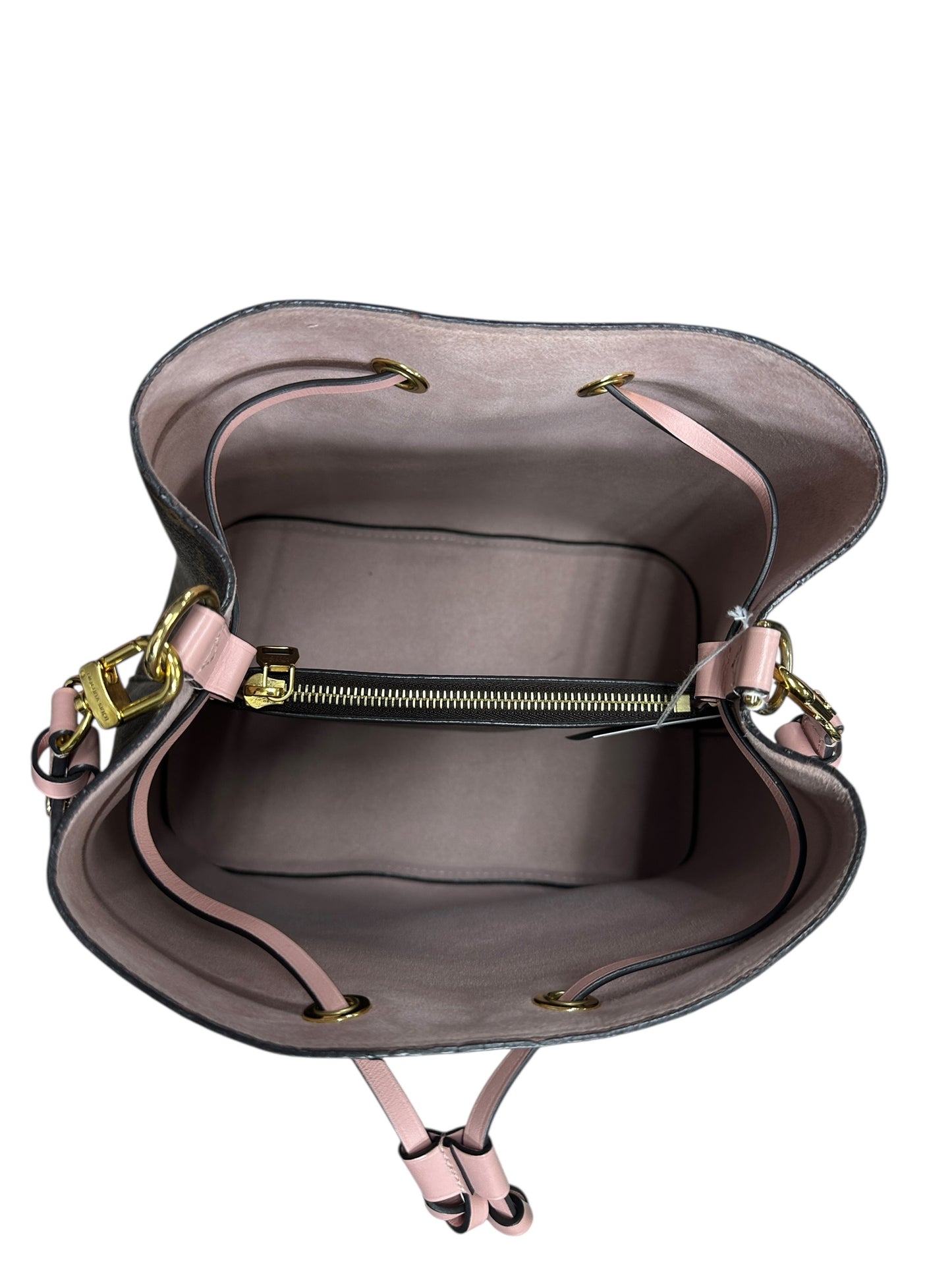 LOUIS VUITTON Monogram NeoNoe BB Shoulder Bag Brown/Pink Gold Hardware LO2252