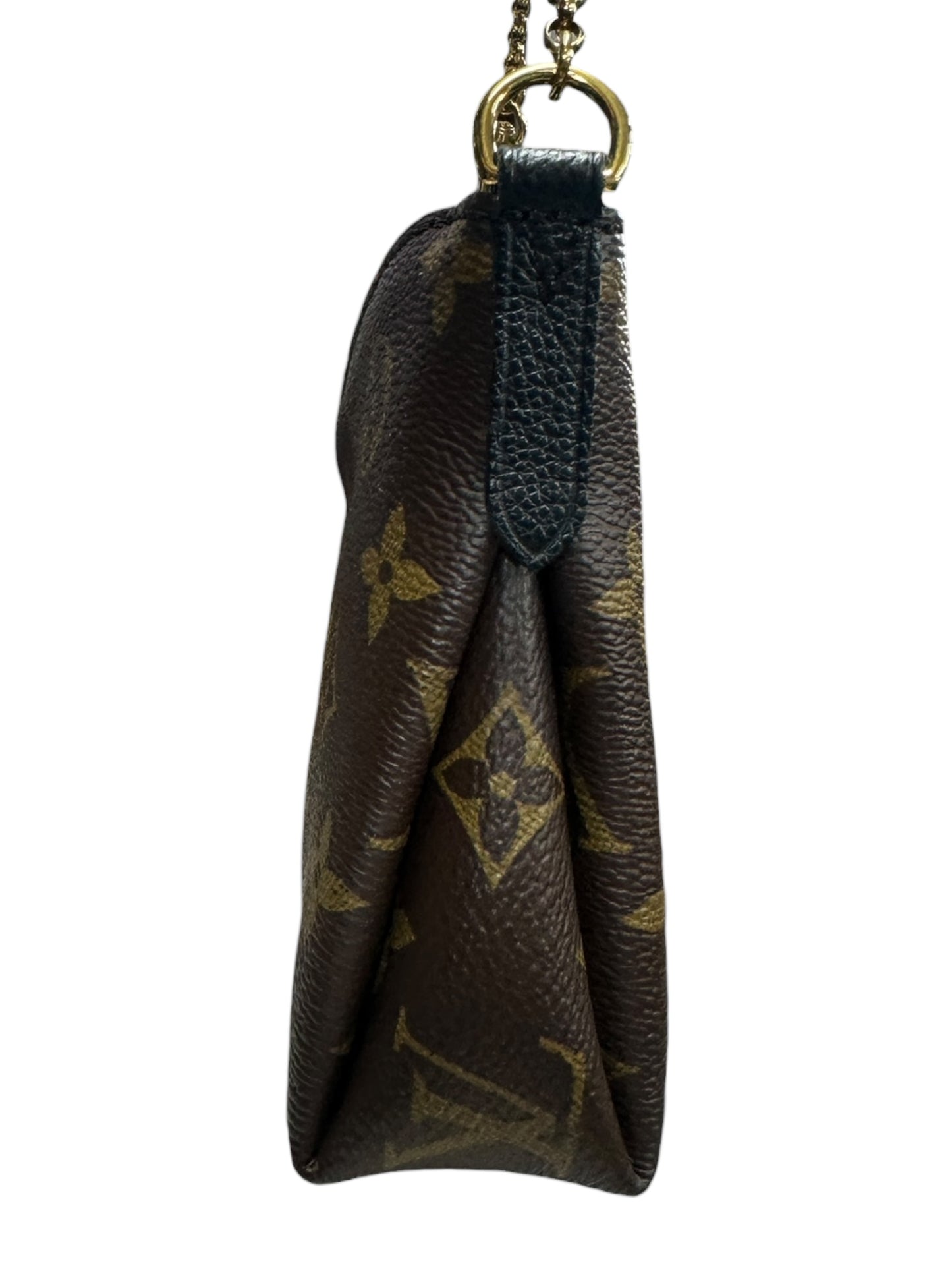 LOUIS VUITTON Monogram Pallas Clutch Brown Gold Hardware LO2248