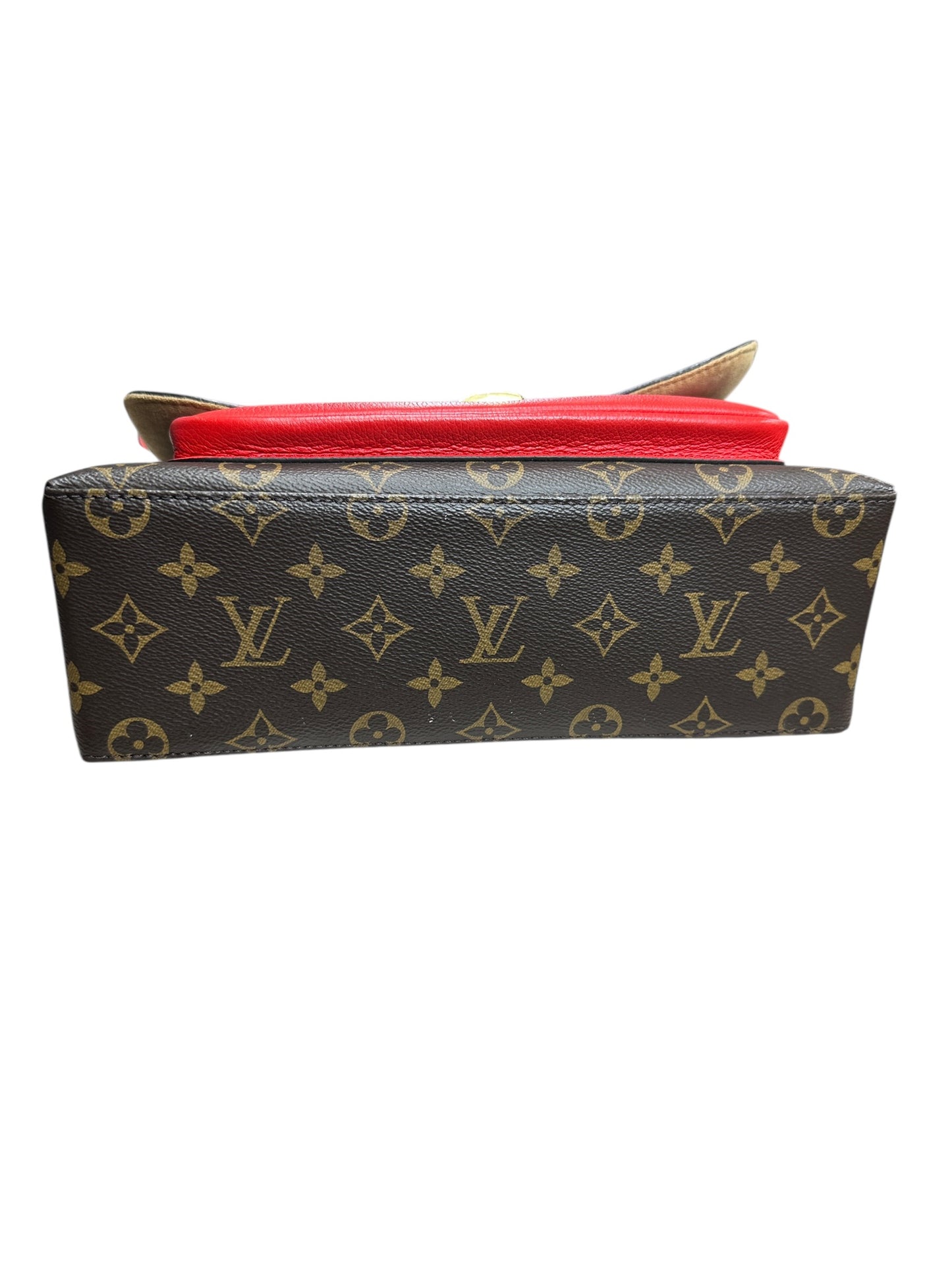 LOUIS VUITTON Monogram Marignan Shoulder Bag Brown/Red Gold Hardware LO2247