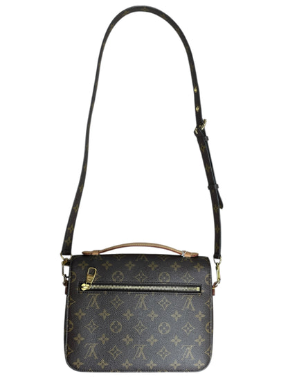 LOUIS VUITTON Monogram Pochette Metis Crossbody Bag Brown Gold Hardware LO2237