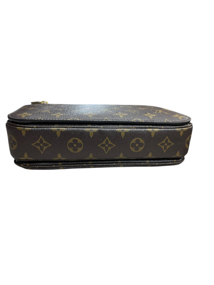 LOUIS VUITTON Monogram Pochette Metis Crossbody Bag Brown Gold Hardware LO2237
