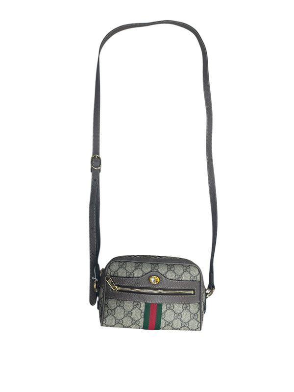 GUCCI GG Supreme Ophidia Crossbody Bag Beige/Brown Gold Hardware GU575