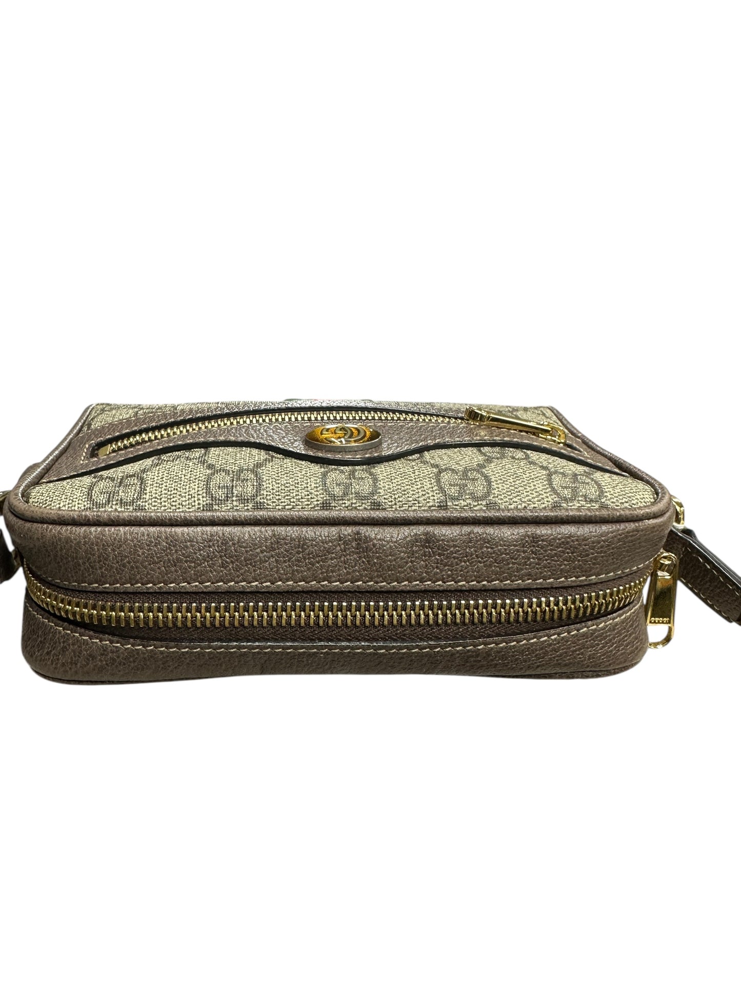 GUCCI GG Supreme Ophidia Crossbody Bag Beige/Brown Gold Hardware GU575