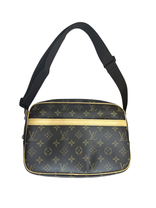 LOUIS VUITTON Monogram Reporter PM Crossbody Bag Brown Gold Hardware LO2249