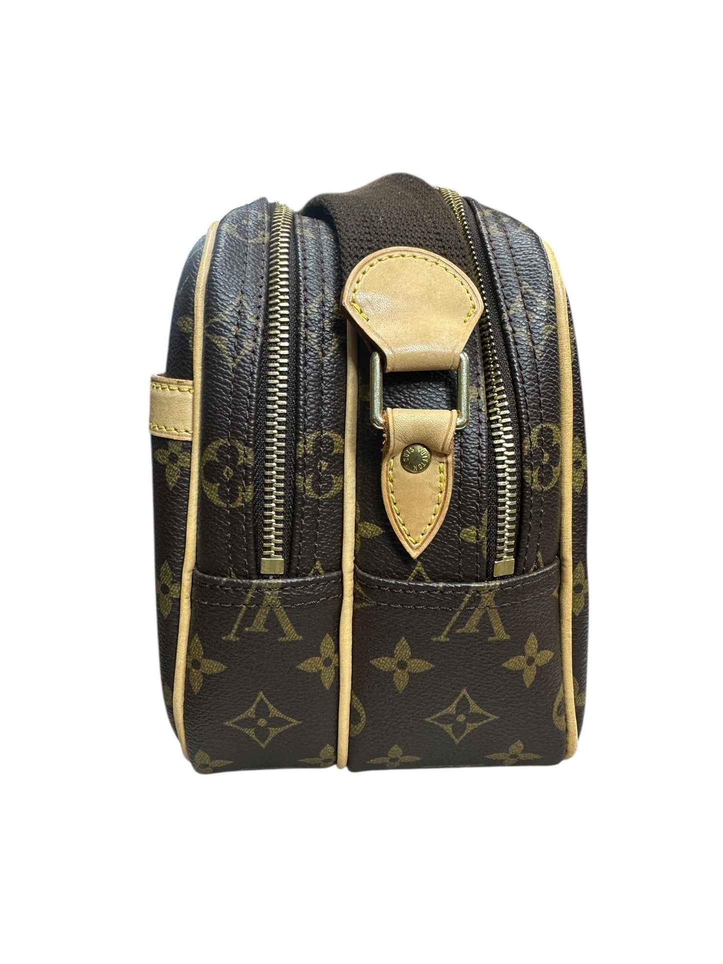 LOUIS VUITTON Monogram Reporter PM Crossbody Bag Brown Gold Hardware LO2249
