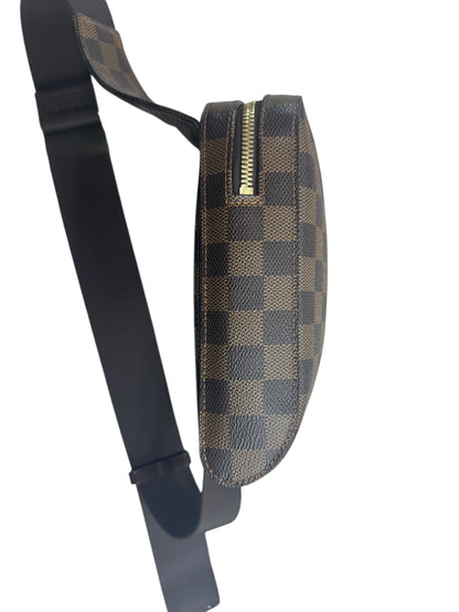 LOUIS VUITTON Damier Ebene Bumbag Belt Bag Brown Gold Hardware LO2253